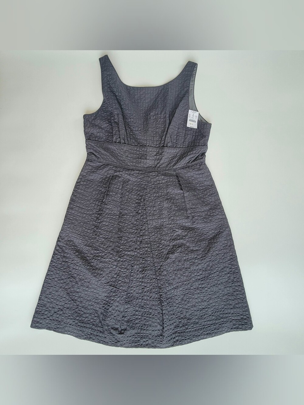 J Crew Grey Dress Size 14 Sleeveless A-Line Textured Lined NWT